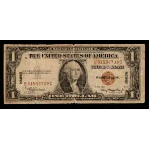 $1 1935-A brown seal Emergency Notes Issued During WW2 2300