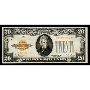 $20 1928 gold seal. Small Size Gold Certificates 2402