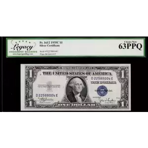 $1 1935-C blue seal. Small Silver Certificates 1612