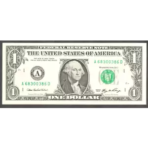 $1 2006 Green seal. Small Size $1 Federal Reserve Notes 1933-K