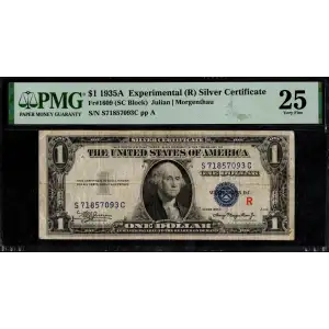 $1 1935-A blue seal. Small Silver Certificates 1609