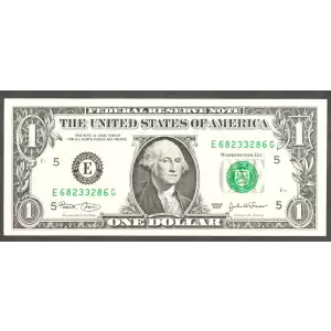 $1 2003 Green seal. Small Size $1 Federal Reserve Notes 1928-E