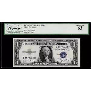 $1 1935-D blue seal. Small Silver Certificates 1613W