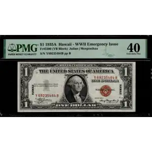 $1 1935-A brown seal Emergency Notes Issued During WW2 2300