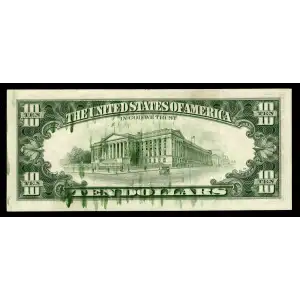 $10 1985 Treasury seal. Small Size $10 Federal Reserve Notes 2027-I