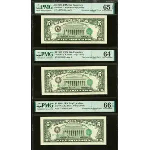 $5 1988  Small Size $5 Federal Reserve Notes 1979-L