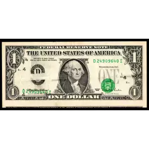 $1 1995 Green seal. Small Size $1 Federal Reserve Notes 1921-D