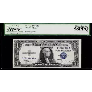 $1 1935-C blue seal. Small Silver Certificates 1612