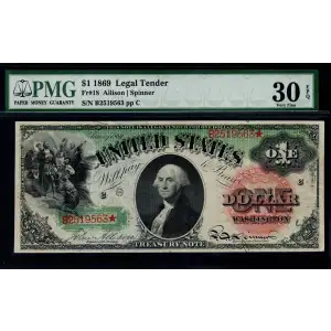 $1 1869 Large Red Legal Tender Issues 18