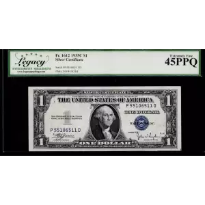 $1 1935-C blue seal. Small Silver Certificates 1612