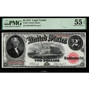 $2  Small Red, scalloped Legal Tender Issues 58