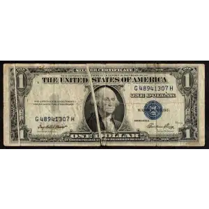 $1 1935-E blue seal. Small Silver Certificates 1614