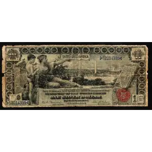 $1 1896 Small Red with rays Silver Certificates 225