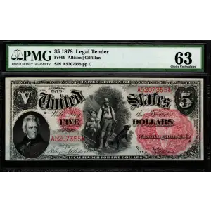 $5  Small Red with rays Legal Tender Issues 69