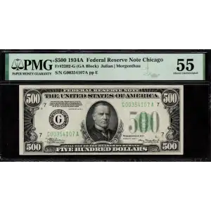 1934-A. $500 G00354107A PMG 55