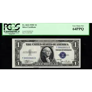 $1 1935-C blue seal. Small Silver Certificates 1612