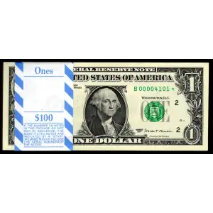 $1 2017A Green seal. Small Size $1 Federal Reserve Notes 3005B*