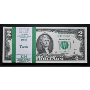 $2 2017-A. Green seal Small Size $2 Federal Reserve Notes 1941-B*