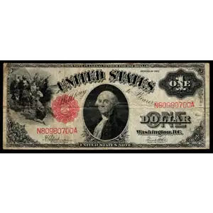 $1 1917 Small Red, scalloped Legal Tender Issues 39