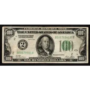 $100 1928  Small Size $100 Federal Reserve Notes 2150-B