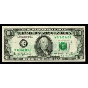 $100 1977  Small Size $100 Federal Reserve Notes 2168-B