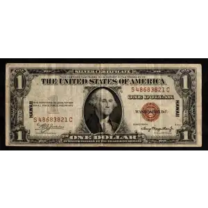 $1 1935-A brown seal Emergency Notes Issued During WW2 2300