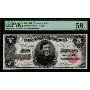 $5 1891 Small Red Treasury or Coin Notes 363 (2)