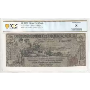 $1 1896 Small Red with rays Silver Certificates 225