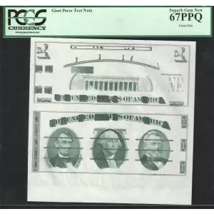 UNCUT PAIR: GIORI PRESS TEST NOTE Green Uniface